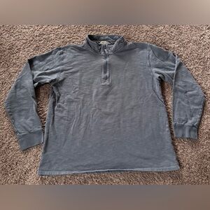 Orvis Quarter Zip Long Sleeve Pullover Men Size Large Blue